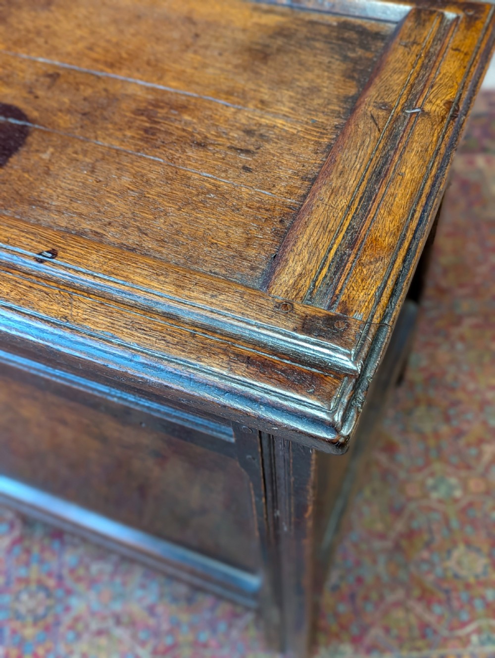 Antique 17th Century Panelled Oak Coffer View IX