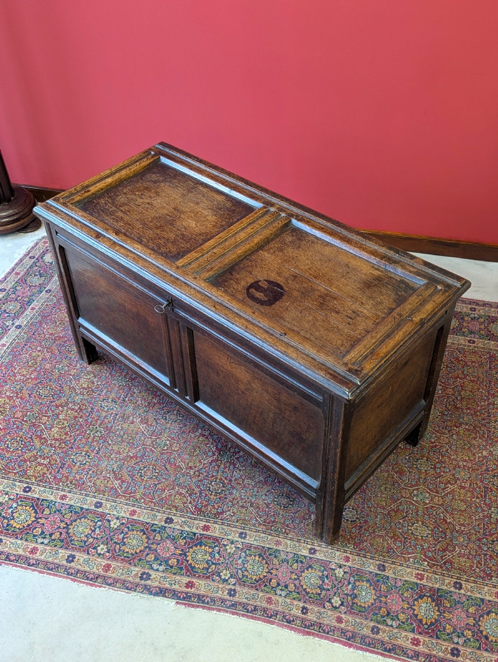 Antique 17th Century Panelled Oak Coffer View X