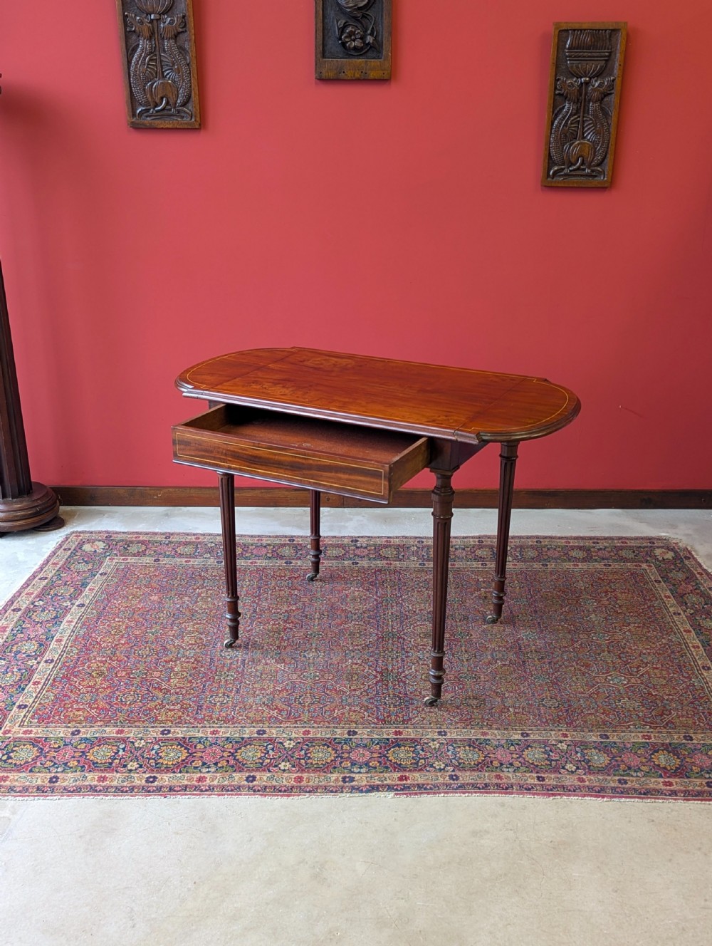 Antique Edwardian Mahogany Extending Writing Table / Desk c.1905 View III