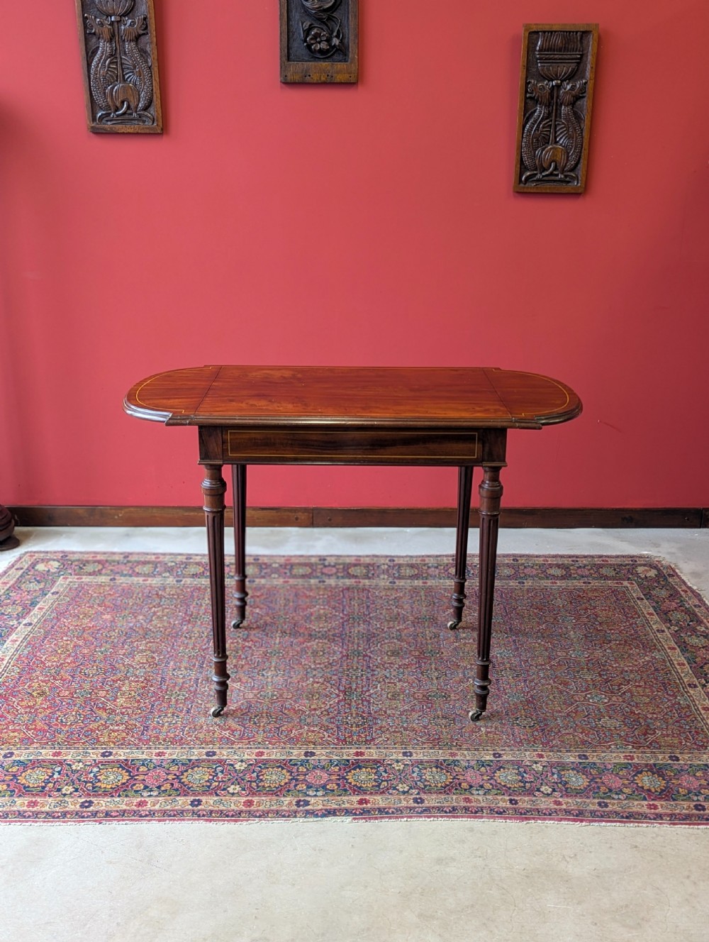 Antique Edwardian Mahogany Extending Writing Table / Desk c.1905 View V