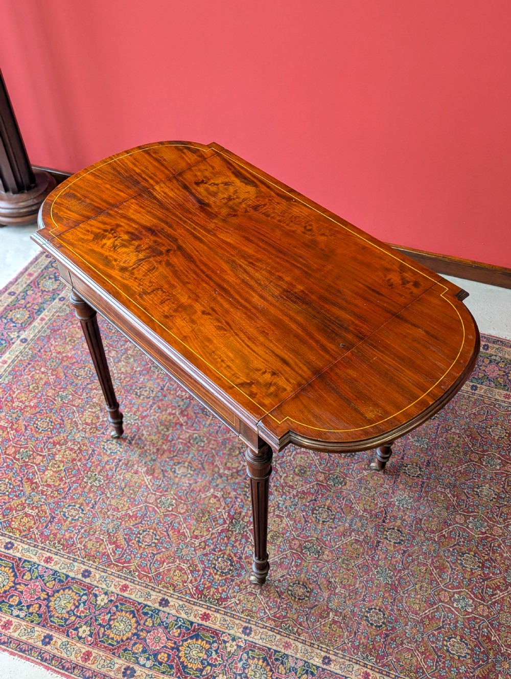 Antique Edwardian Mahogany Extending Writing Table / Desk c.1905 View VI
