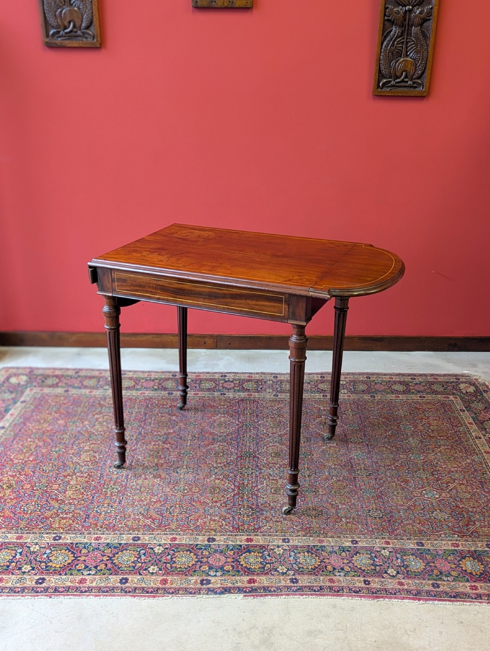 Antique Edwardian Mahogany Extending Writing Table / Desk c.1905 View VII