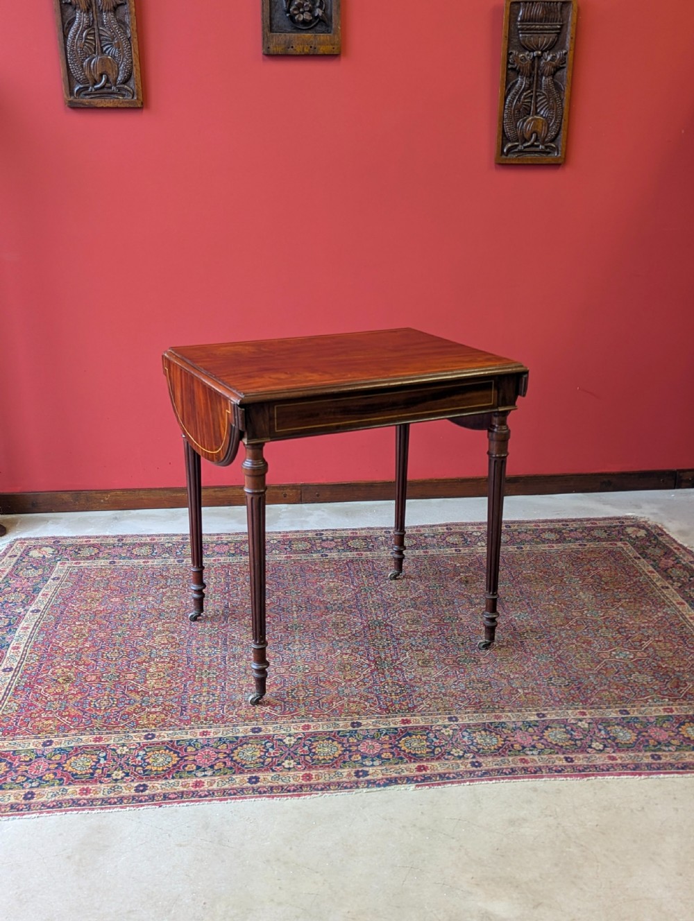 Antique Edwardian Mahogany Extending Writing Table / Desk c.1905 View IX