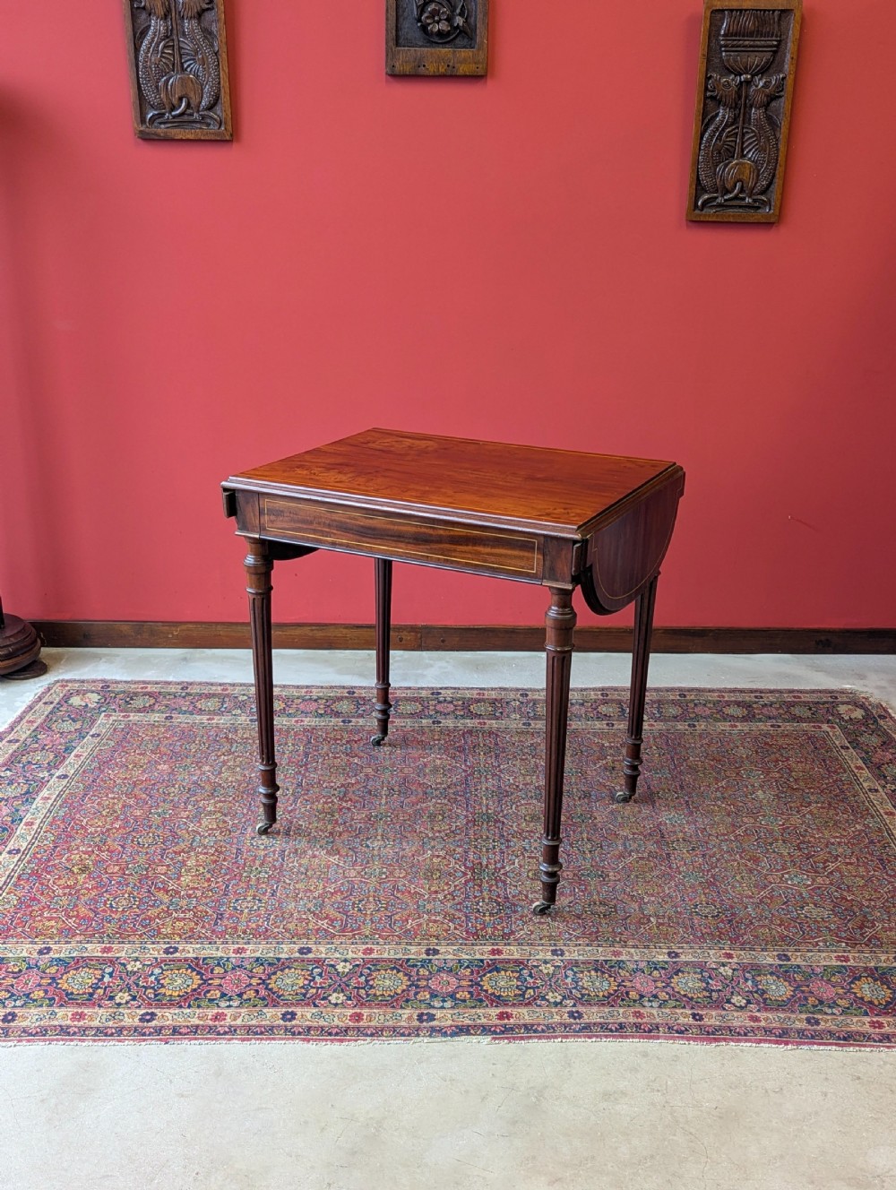 Antique Edwardian Mahogany Extending Writing Table / Desk c.1905 View X