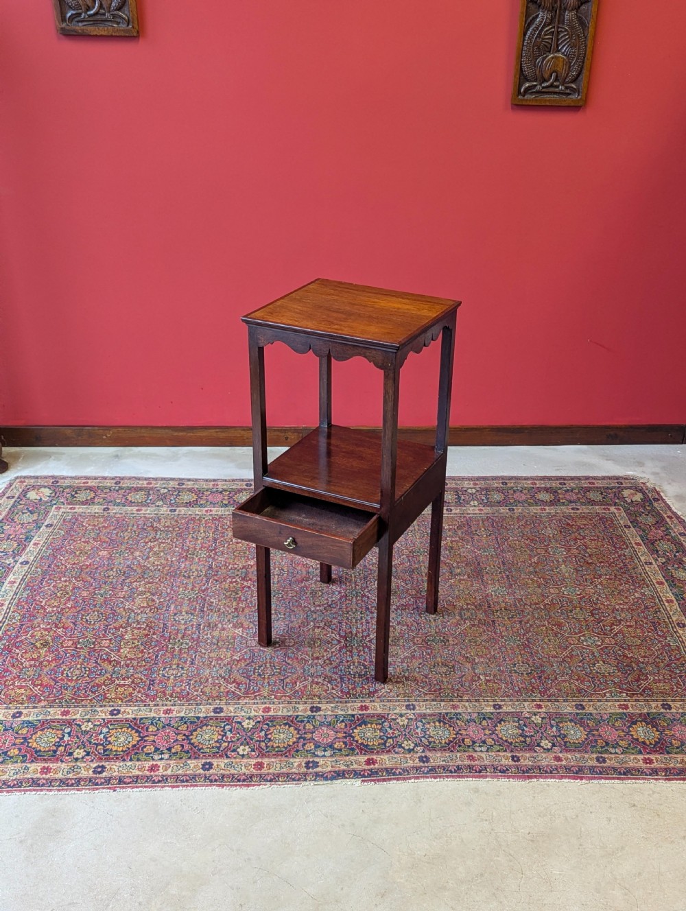 Antique Georgian Mahogany Washstand Bedside View III