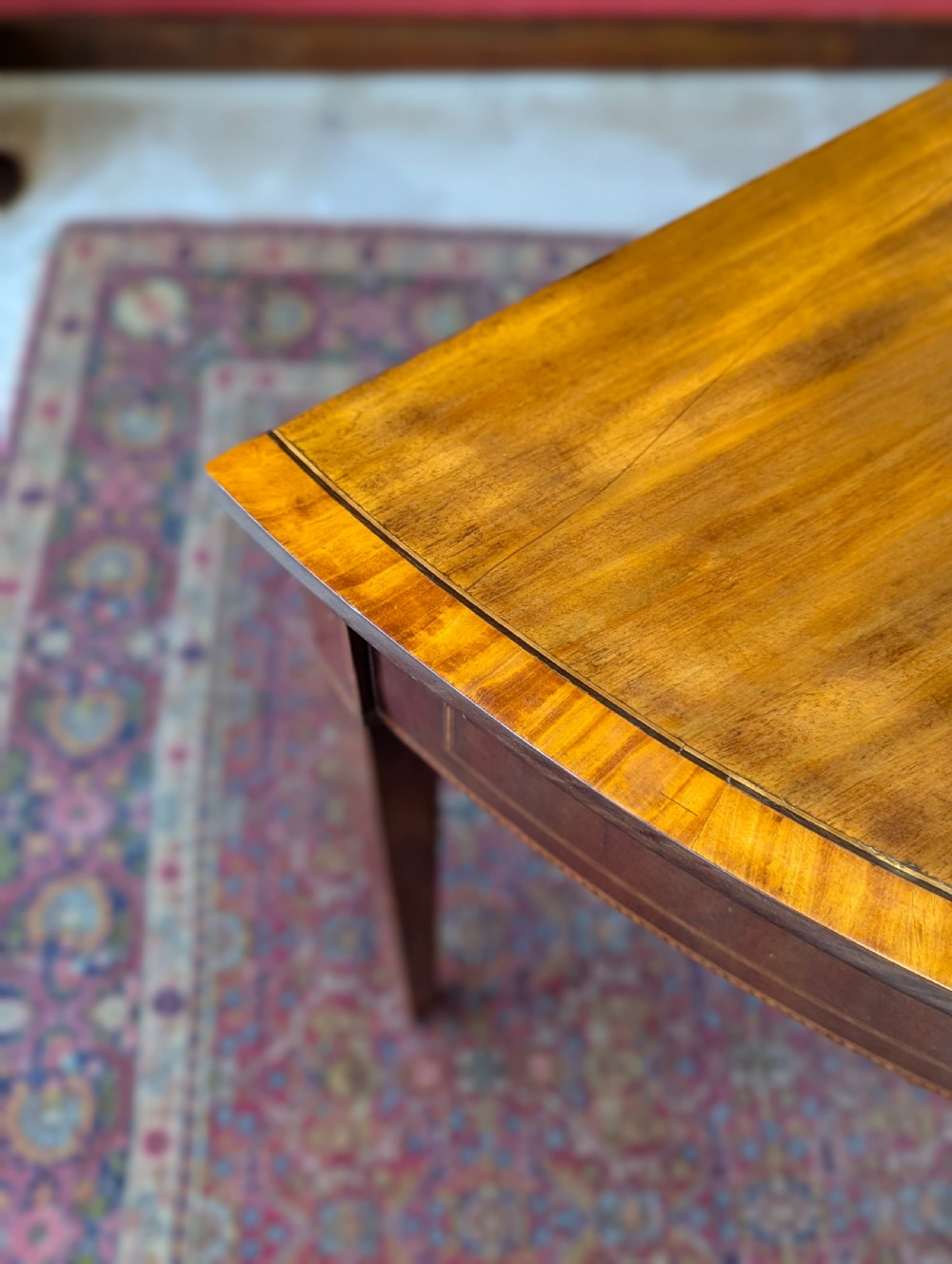 Antique Georgian Mahogany Demilune Console Table View III