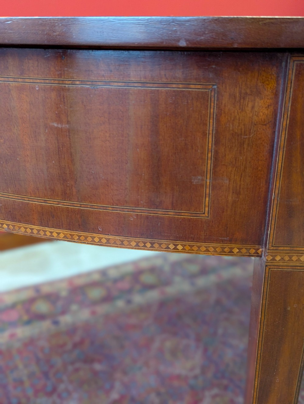 Antique Georgian Mahogany Demilune Console Table View VII