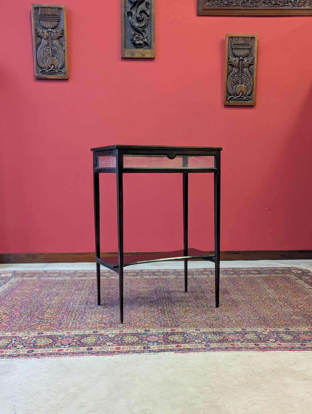 Antique Edwardian Mahogany Bijouterie Cabinet View V