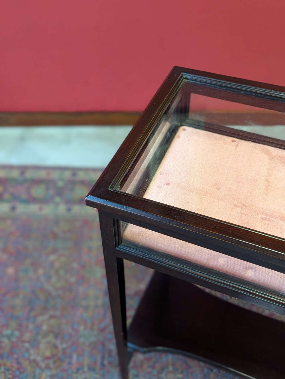 Antique Edwardian Mahogany Bijouterie Cabinet View X