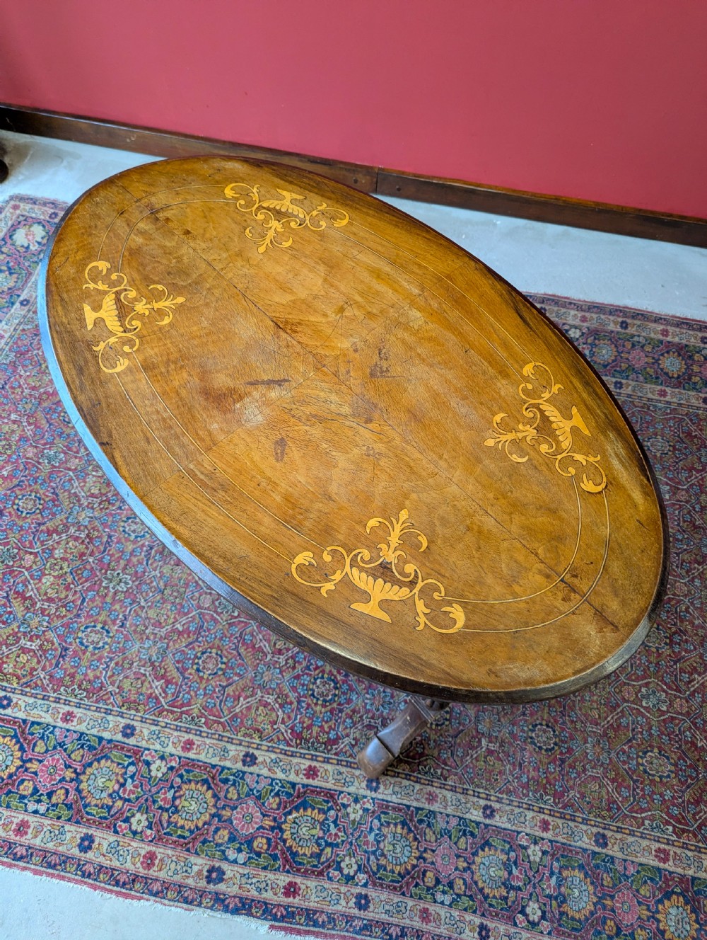 Antique 19th Century Oval Walnut Occasional Table View V