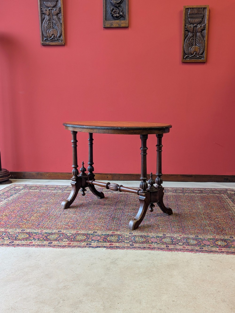 Antique 19th Century Oval Walnut Occasional Table View XI