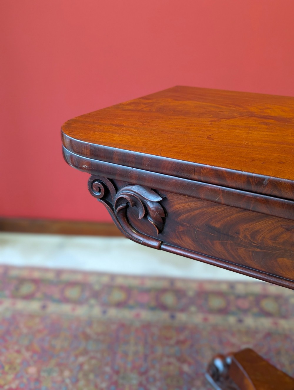 Antique Victorian Mahogany Fold Over Tea Table View III