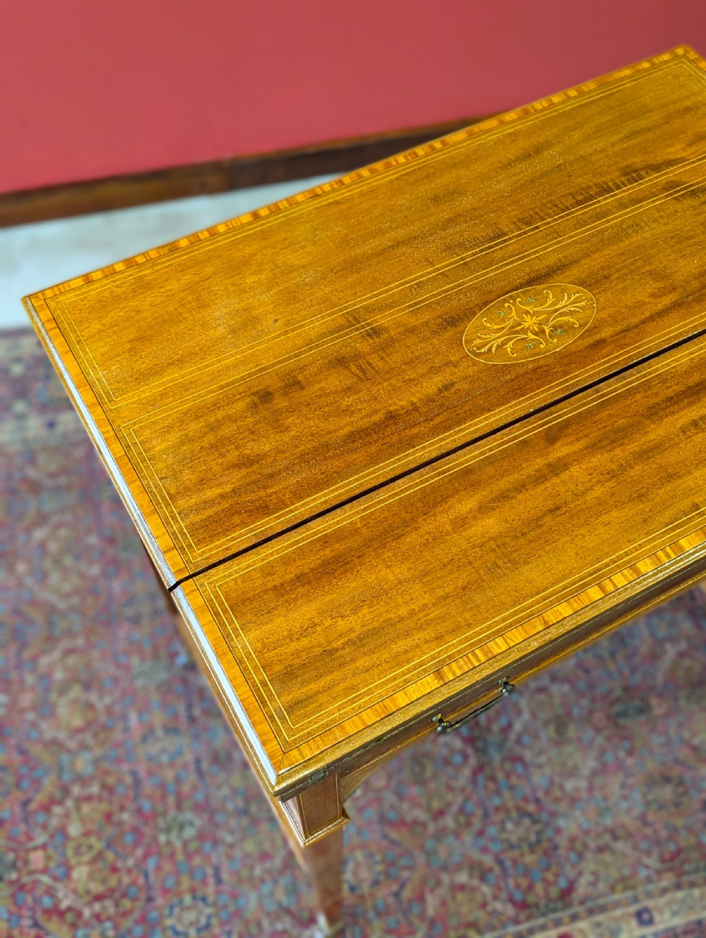 Antique Edwardian Satinwood Metamorphic Side / Writing Table View V