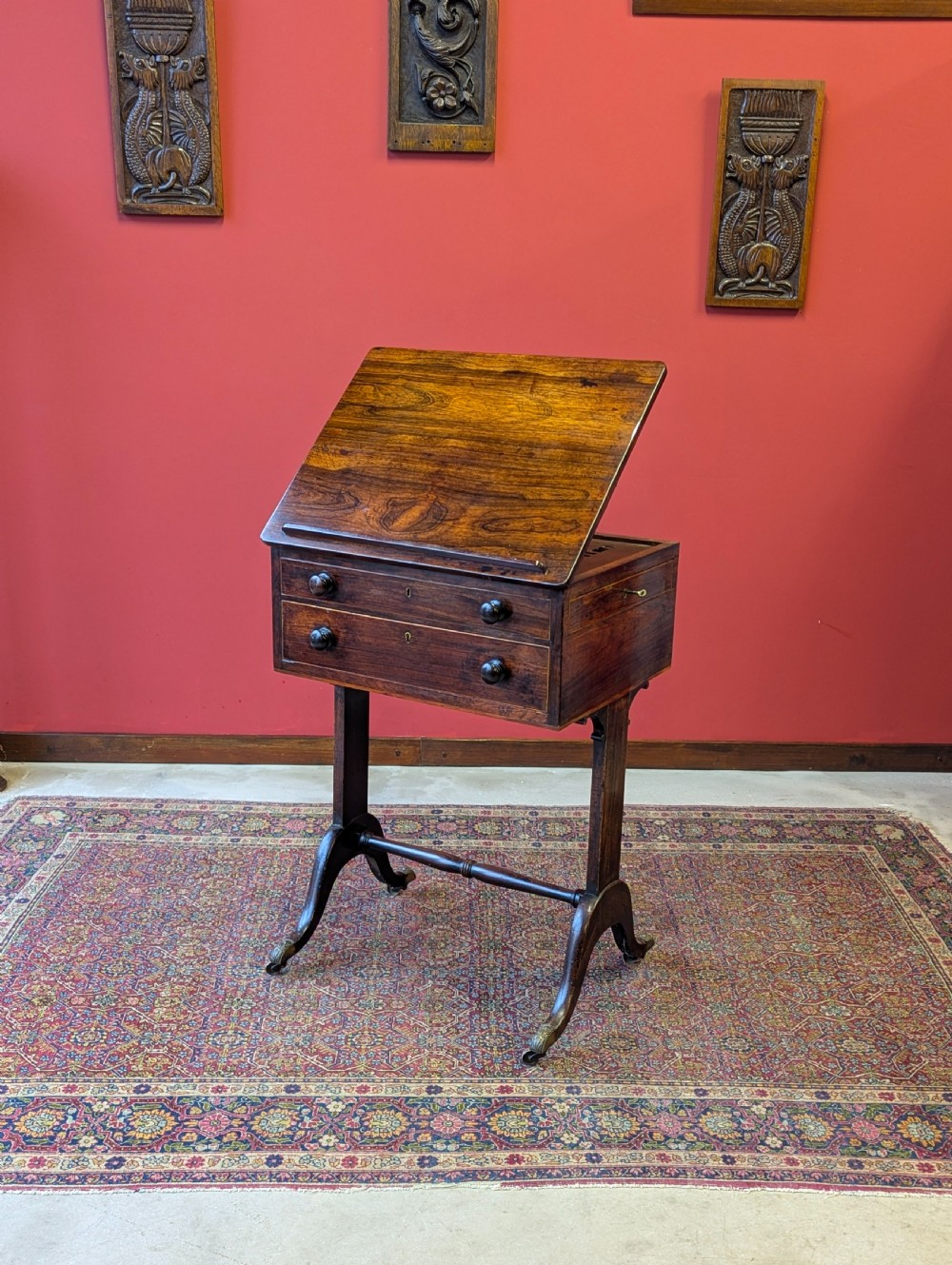 Antique Victorian Rosewood Reading Table Circa 1880