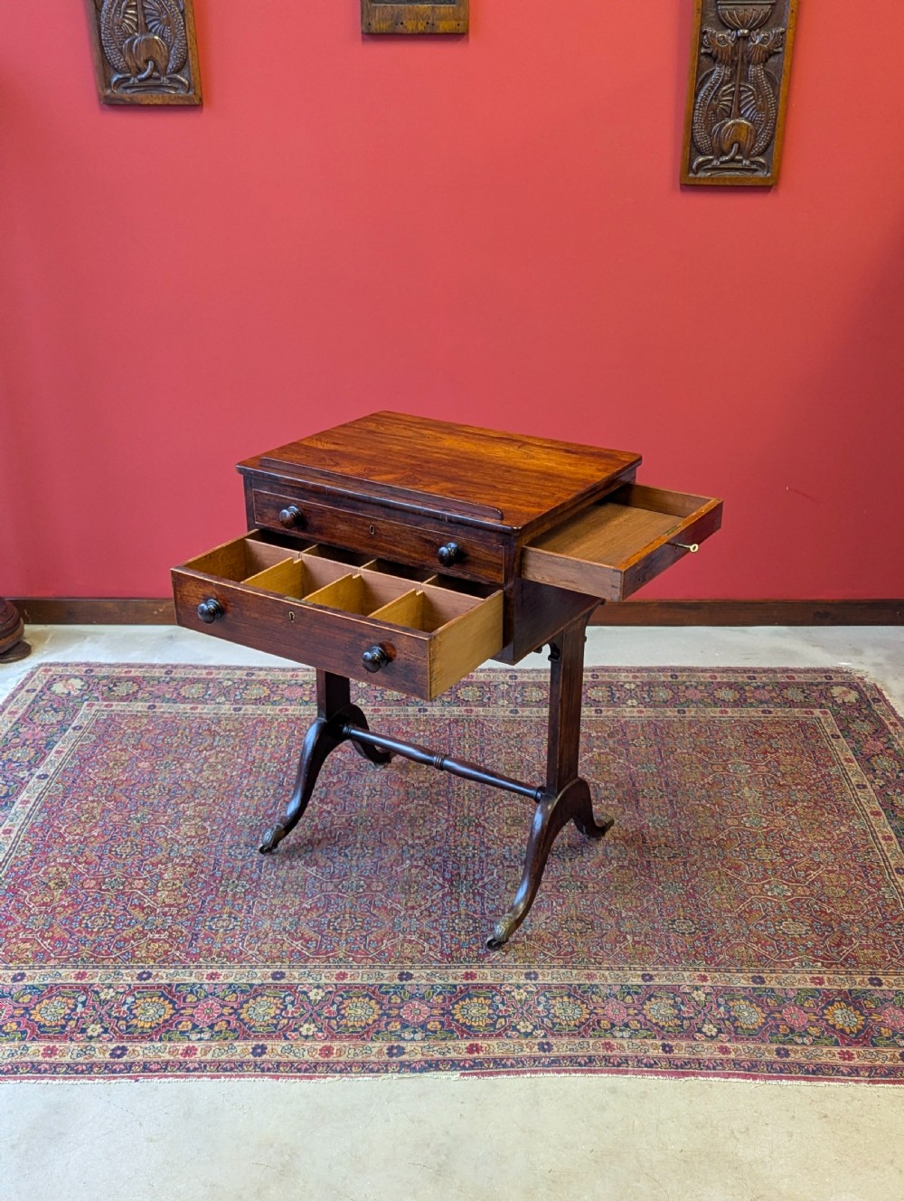 Antique Victorian Rosewood Reading Table Circa 1880 View III