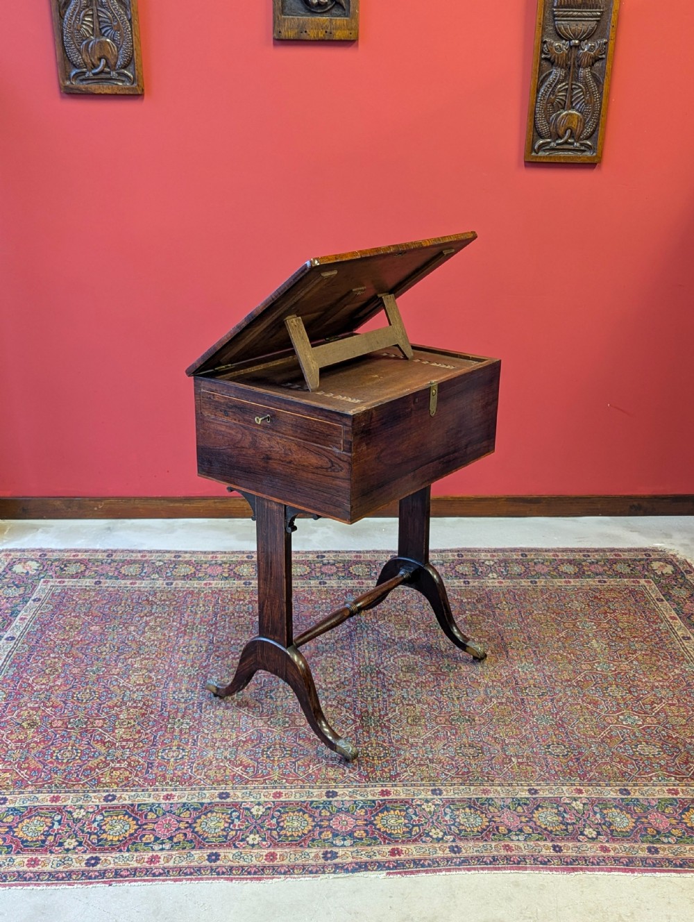 Antique Victorian Rosewood Reading Table Circa 1880 View IV