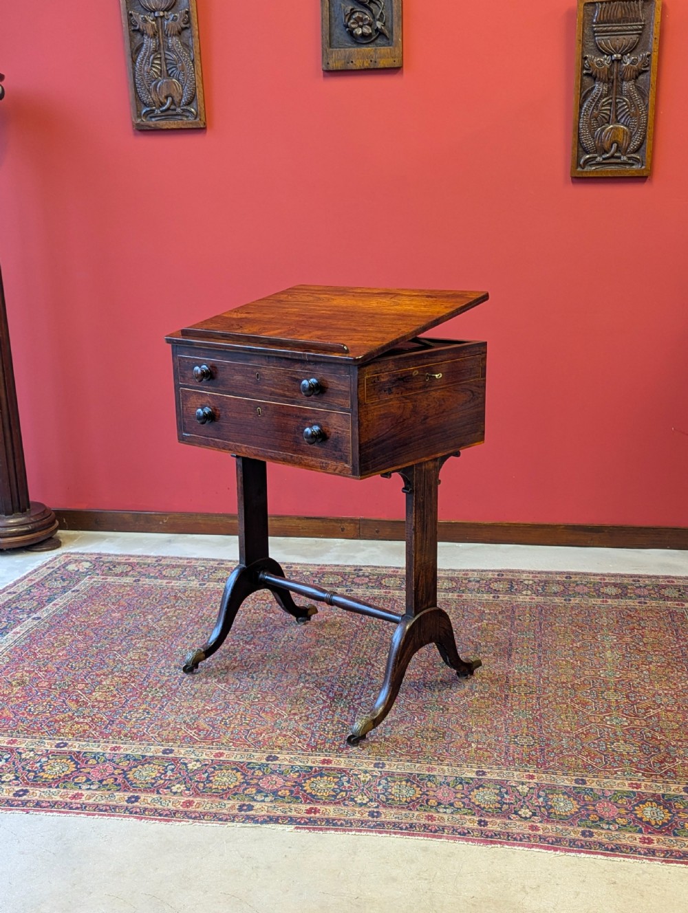 Antique Victorian Rosewood Reading Table Circa 1880 View VII