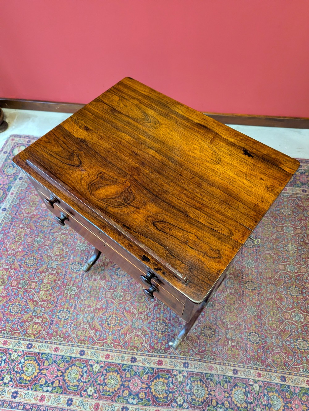 Antique Victorian Rosewood Reading Table Circa 1880 View IX