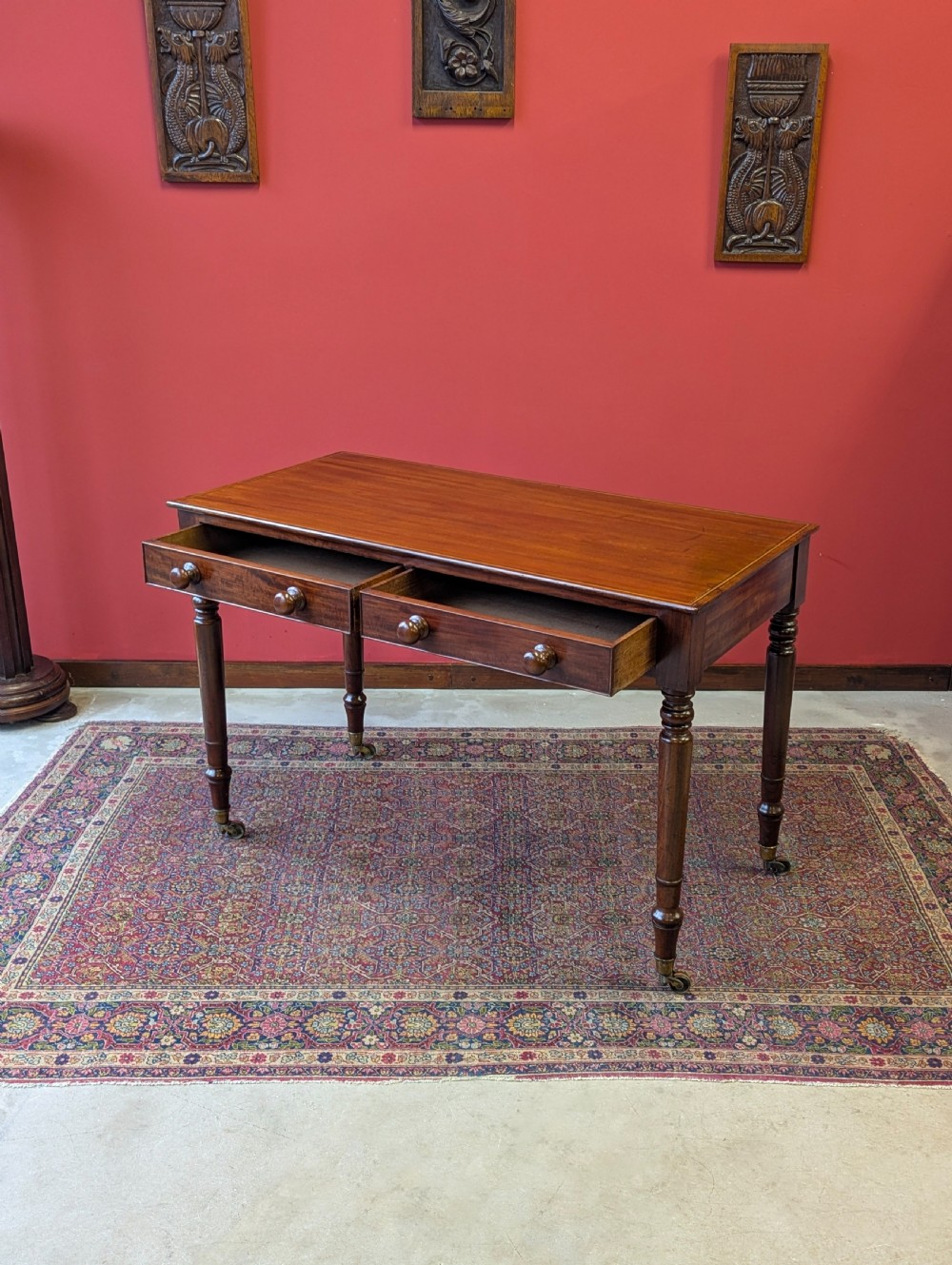 Antique Edwardian Inlaid Mahogany Writing Table View III