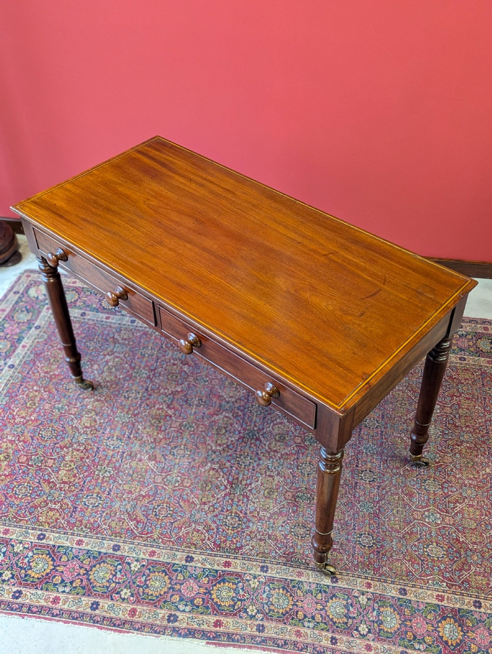 Antique Edwardian Inlaid Mahogany Writing Table View IV