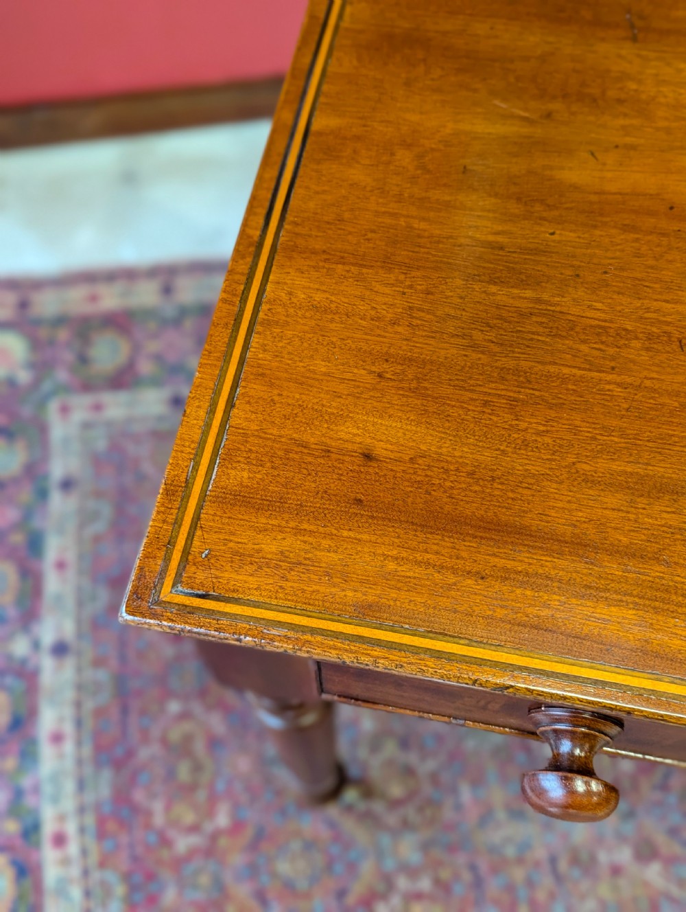Antique Edwardian Inlaid Mahogany Writing Table View VII