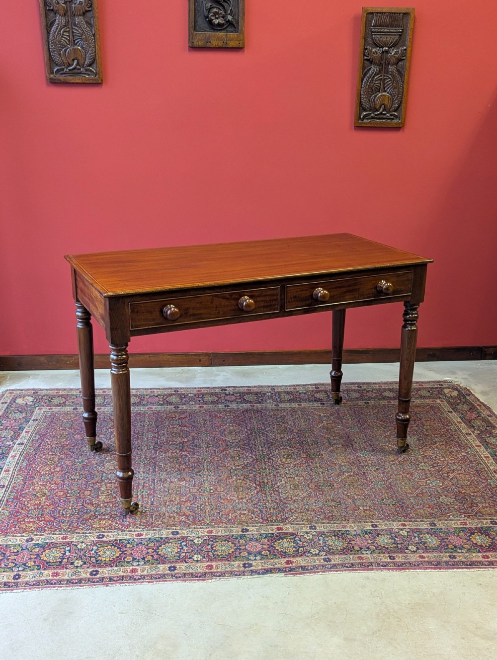 Antique Edwardian Inlaid Mahogany Writing Table View VIII