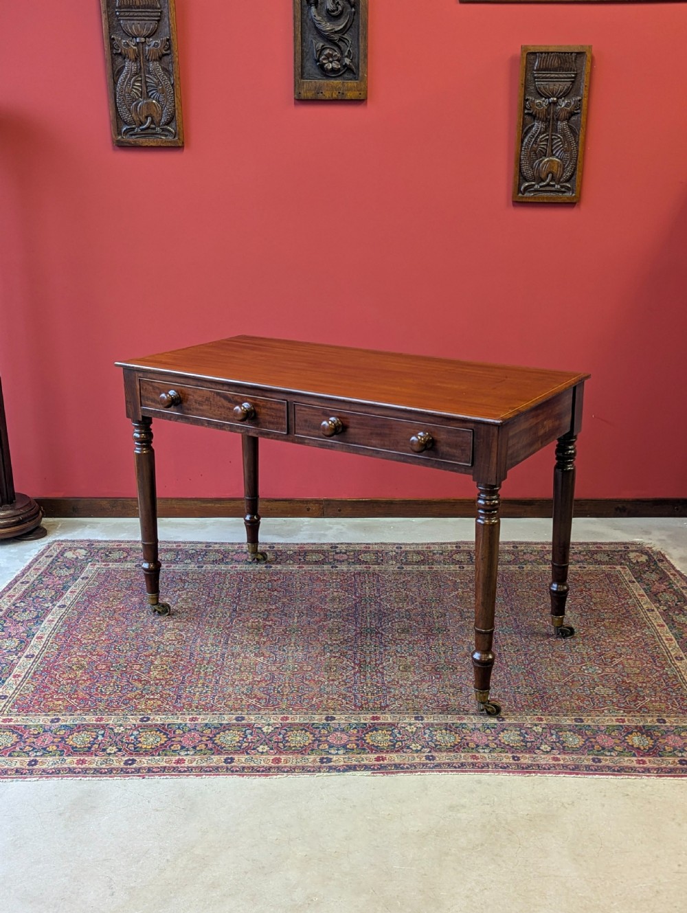Antique Edwardian Inlaid Mahogany Writing Table View IX