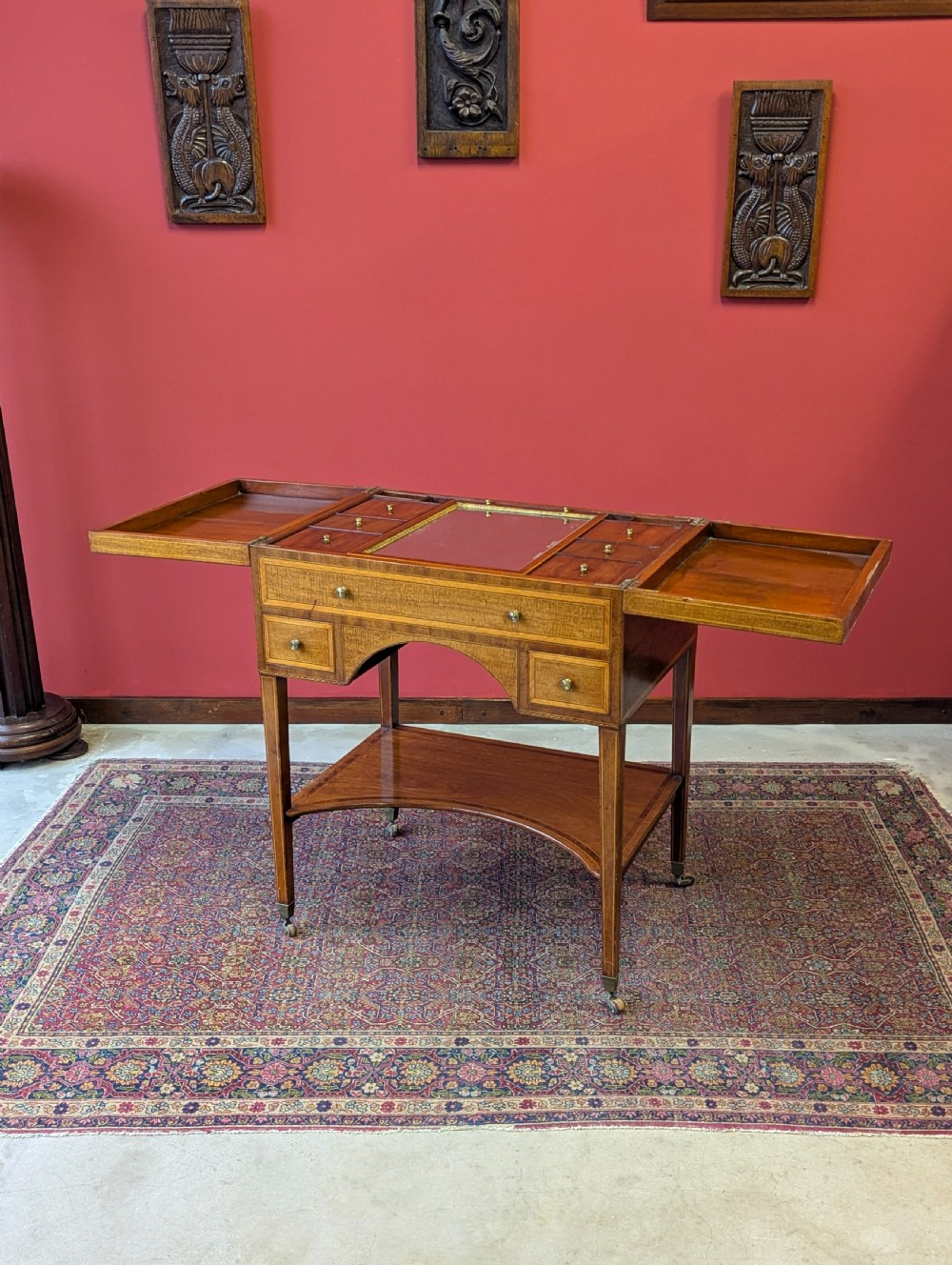 Antique Edwardian Mahogany Poudreuse Dressing Table View III
