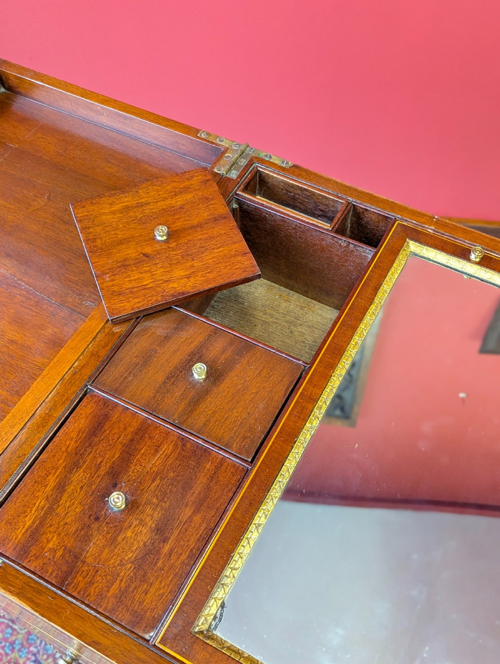 Antique Edwardian Mahogany Poudreuse Dressing Table View IV