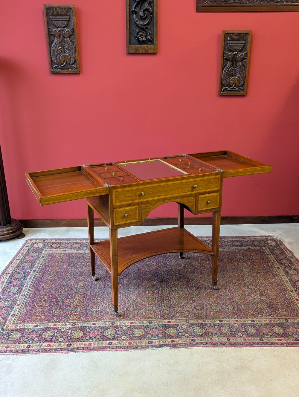 Antique Edwardian Mahogany Poudreuse Dressing Table View VI
