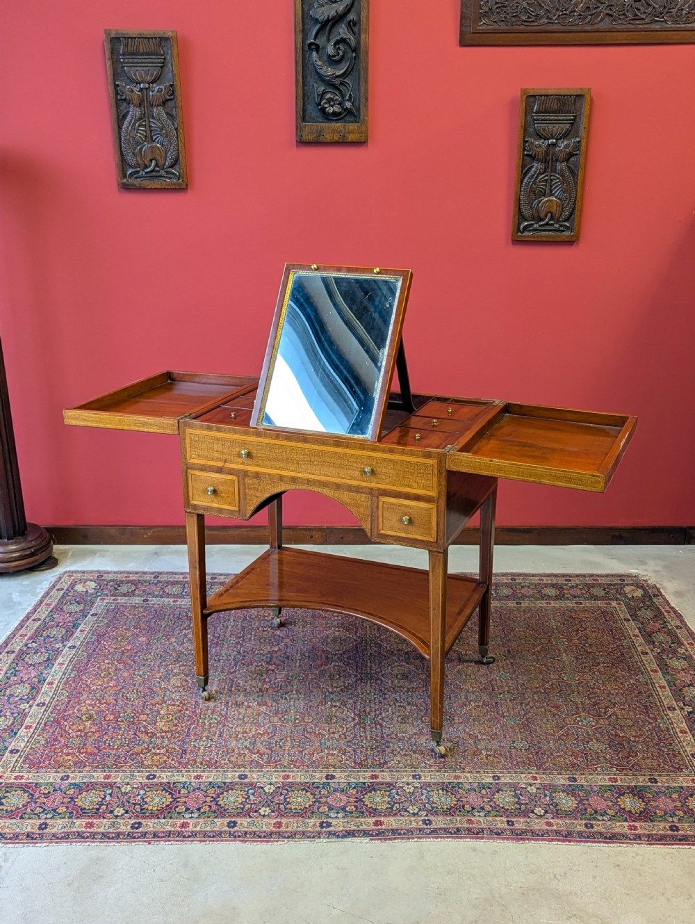 Antique Edwardian Mahogany Poudreuse Dressing Table View VIII