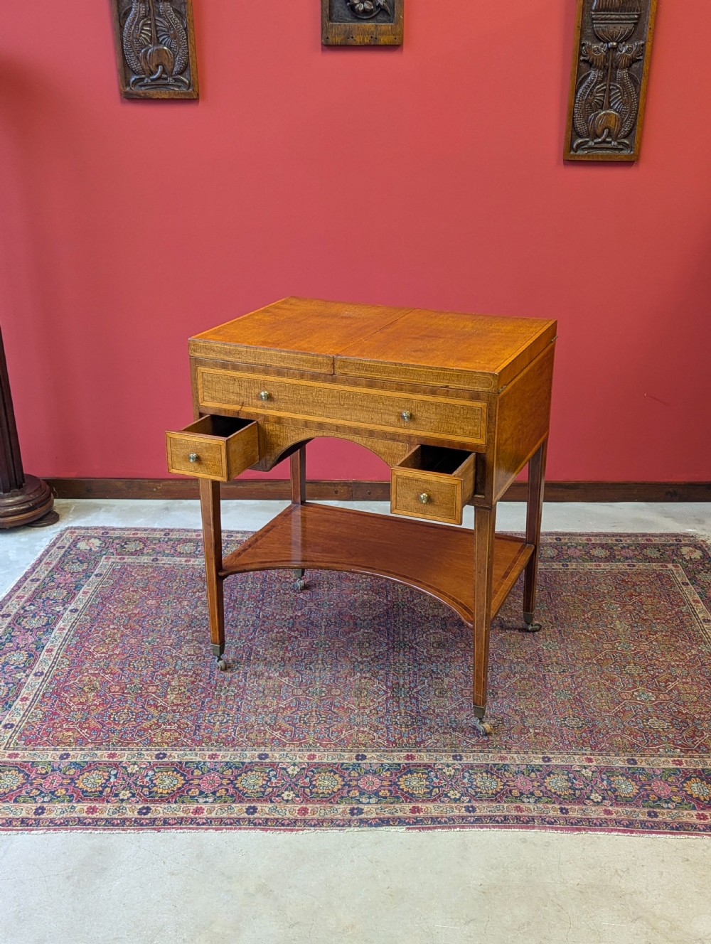 Antique Edwardian Mahogany Poudreuse Dressing Table View IX