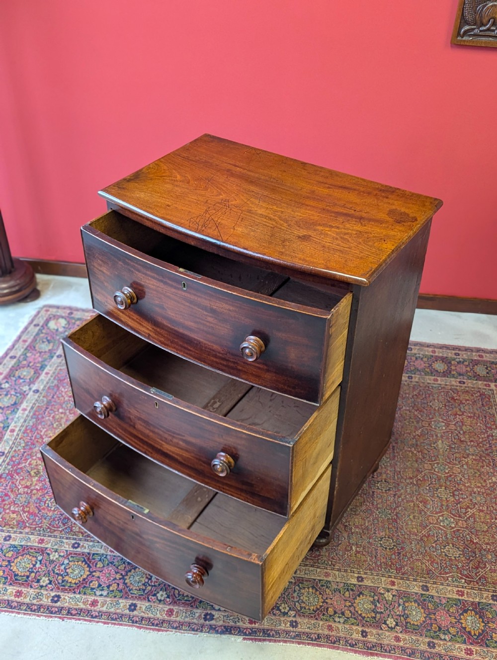 Antique Georgian Mahogany Bow Front Chest of Drawers c.1825 View VI