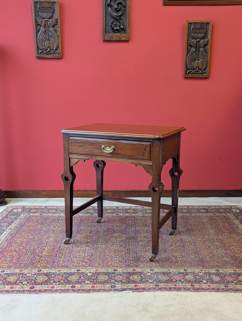 Antique Edwardian Mahogany Arts & Crafts Small Writing Desk