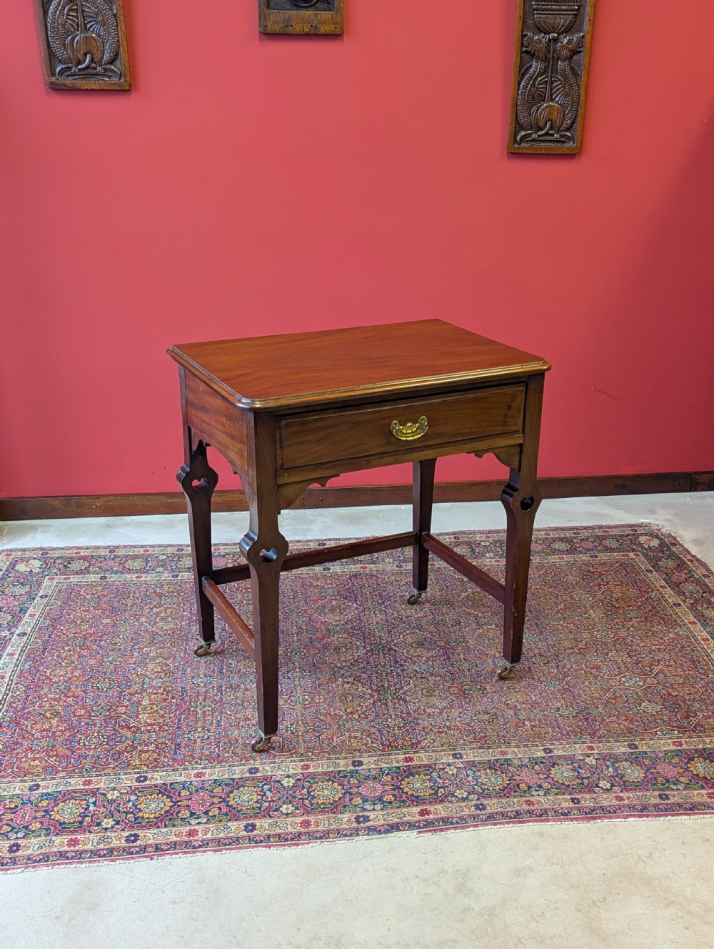 Antique Edwardian Mahogany Arts & Crafts Small Writing Desk View III