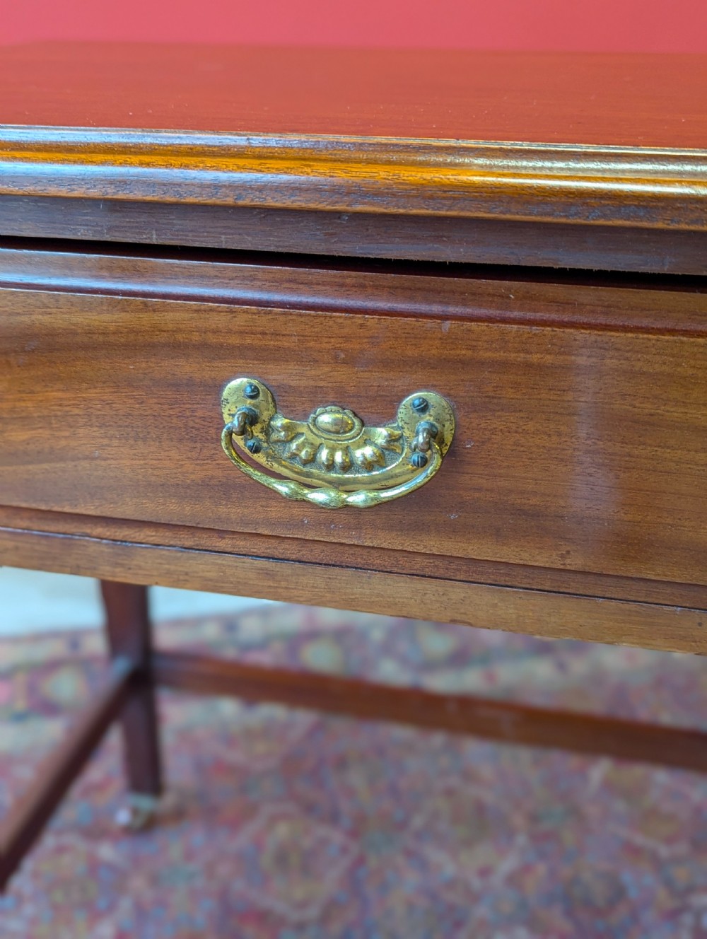 Antique Edwardian Mahogany Arts & Crafts Small Writing Desk View VII