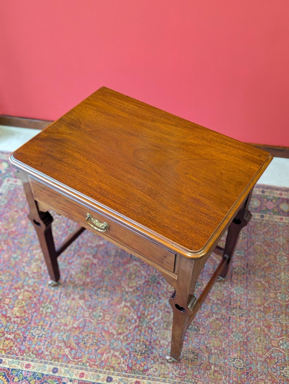 Antique Edwardian Mahogany Arts & Crafts Small Writing Desk View IX