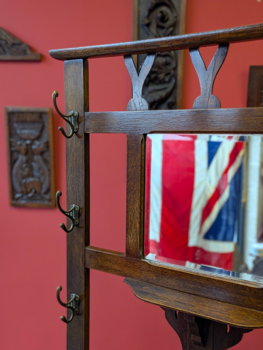 Antique Early 20th Century Oak Hall Stand View III