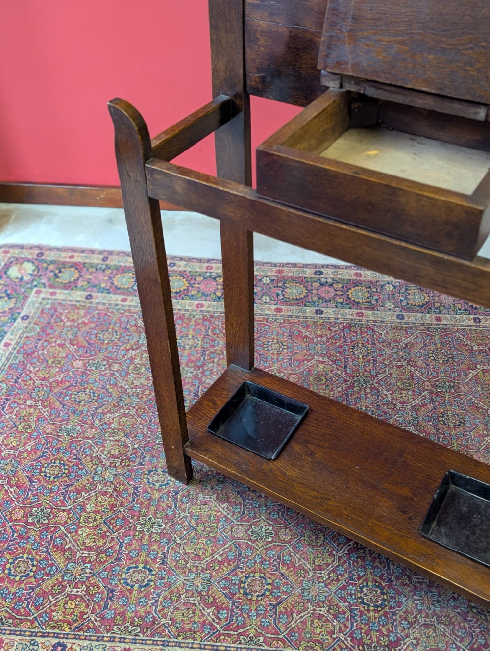 Antique Early 20th Century Oak Hall Stand View VII
