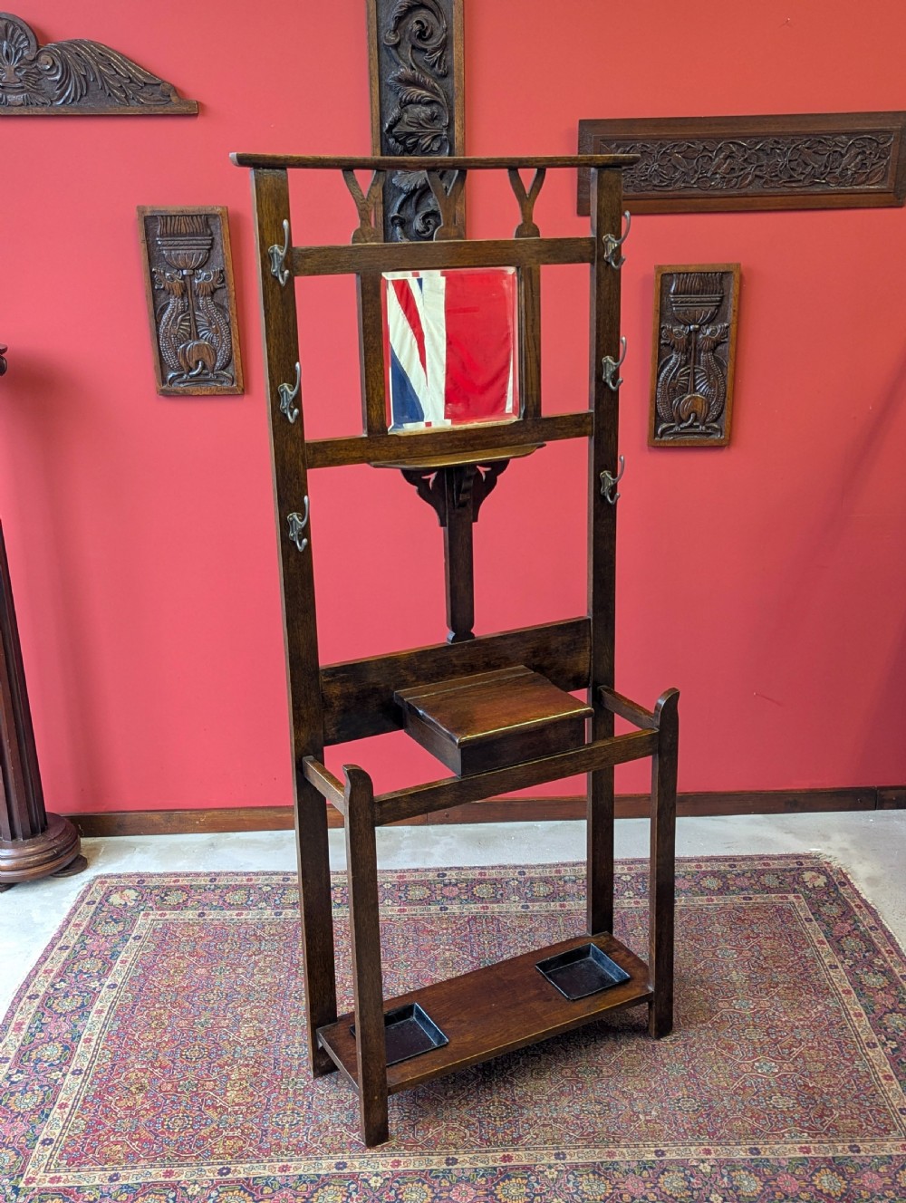 Antique Early 20th Century Oak Hall Stand View VIII