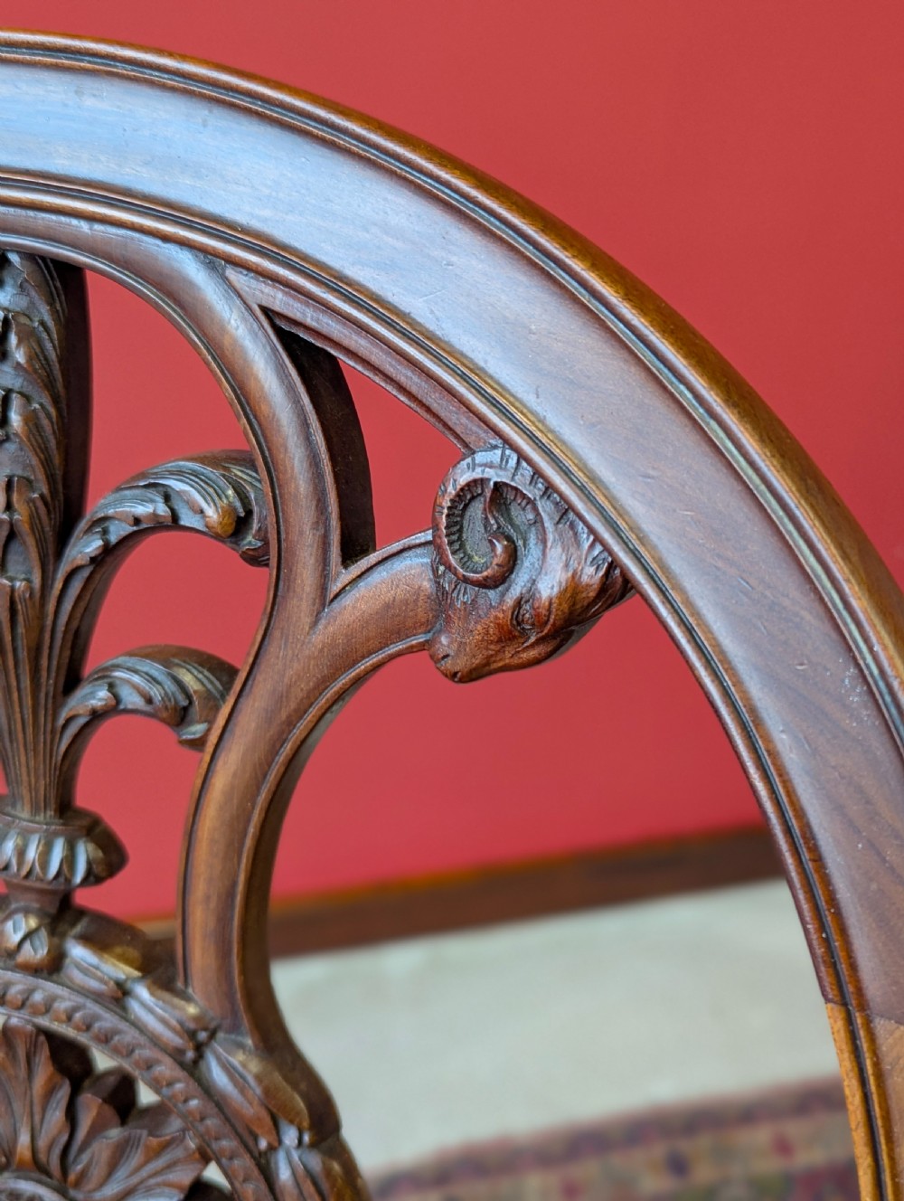 Antique Victorian Neoclassical Carved Mahogany Adam Style Desk Chair View IX