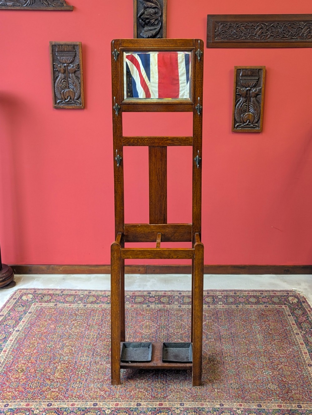 Vintage 1930’s Oak Slim Hall Stand View II