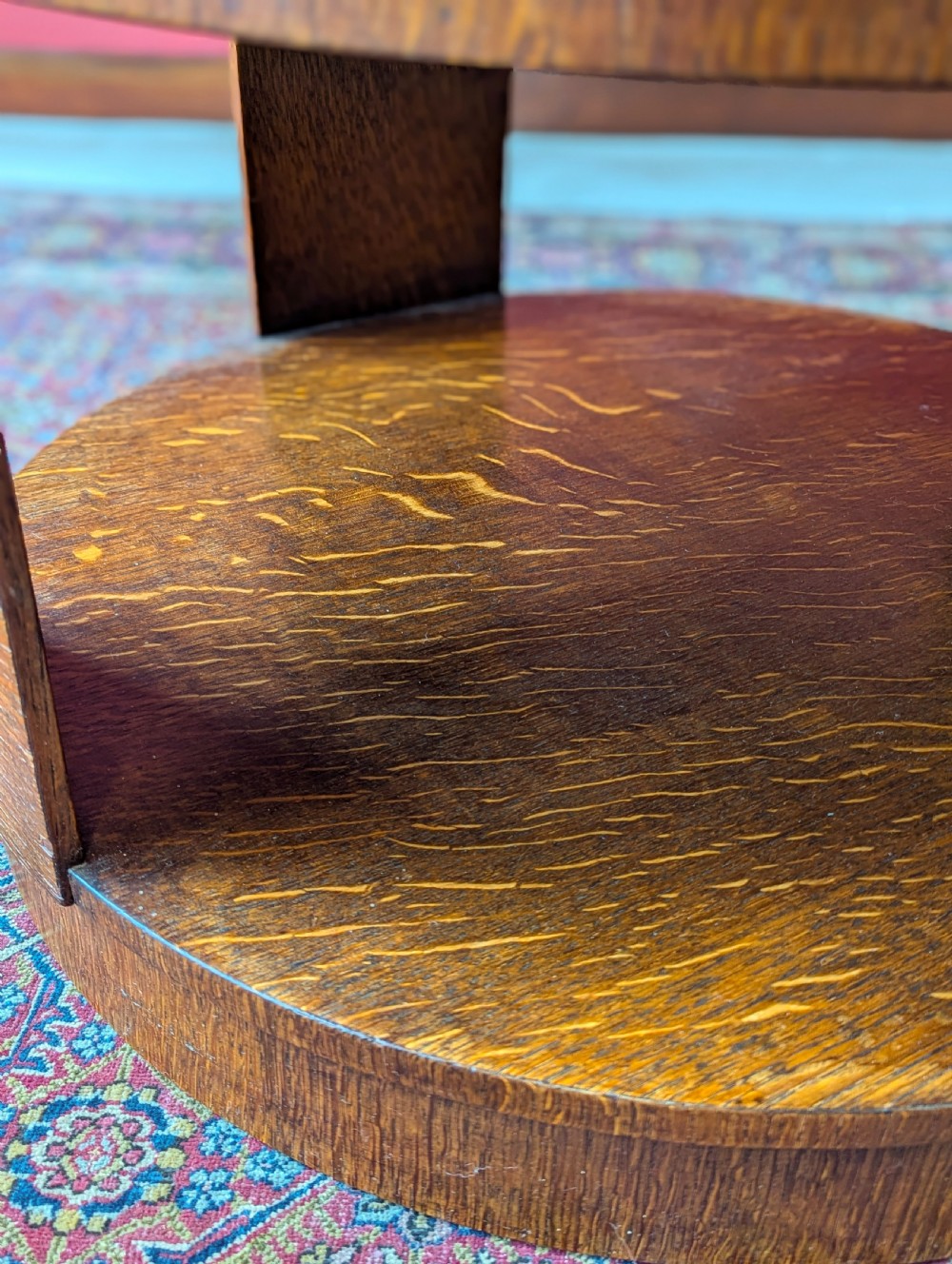 Antique Early 20th Century Oak Revolving Bookcase Coffee Table by Heals View VI