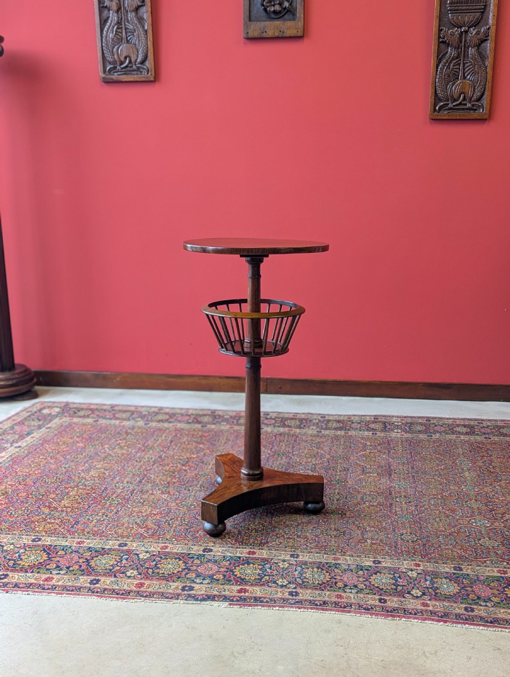 Antique Victorian Rosewood Wine Table View V