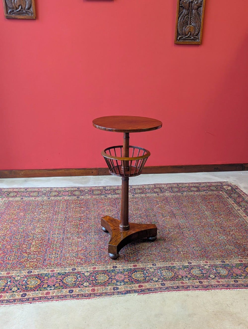 Antique Victorian Rosewood Wine Table View VI