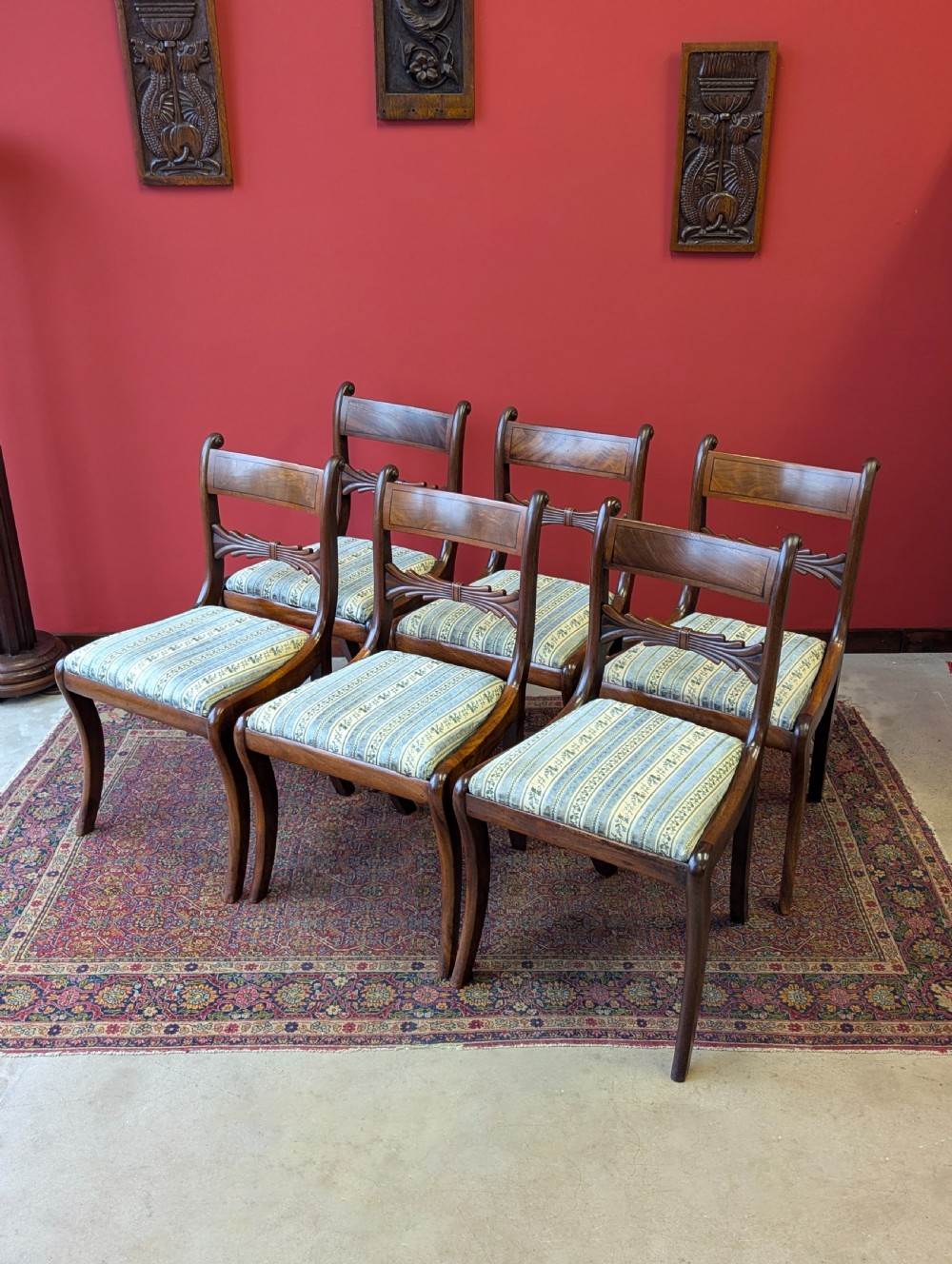 Set of Six Antique Regency Period Mahogany Dining Chairs