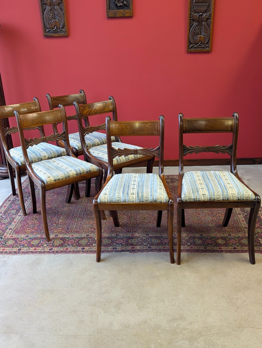 Set of Six Antique Regency Period Mahogany Dining Chairs View III