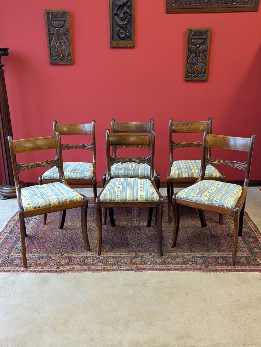 Set of Six Antique Regency Period Mahogany Dining Chairs View IV