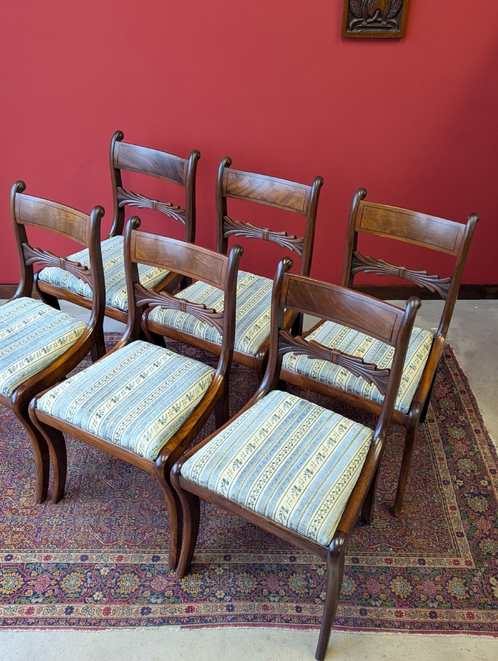 Set of Six Antique Regency Period Mahogany Dining Chairs View V