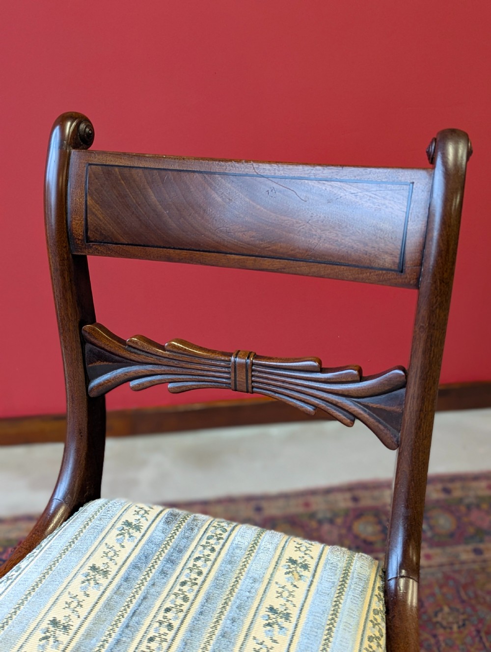 Set of Six Antique Regency Period Mahogany Dining Chairs View IX